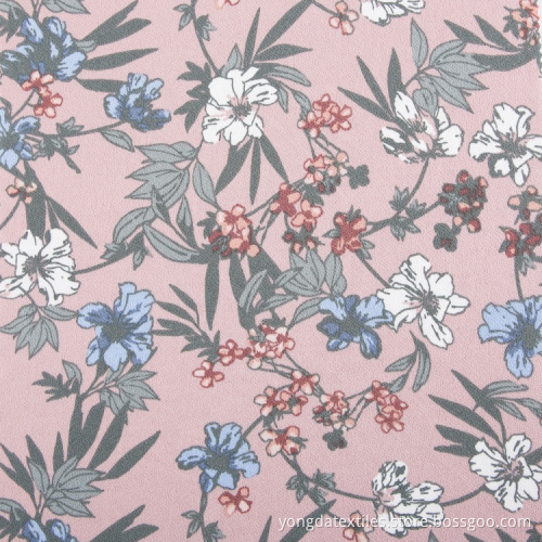 Crepe Logo Custom Floral Fabric Digital Printing